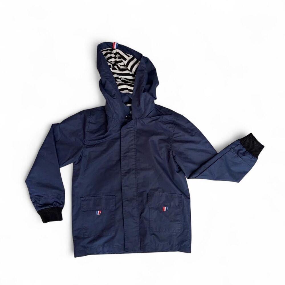 Hiheart Kids Navy Blue Hooded Raincoat Jacket Size US 6/7 - 130